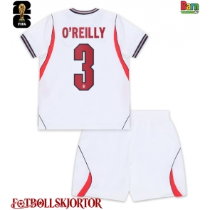 England Nico O'Reilly #3 Hemmakläder Barn VM 2026 Kortärmad (+ Korta byxor)